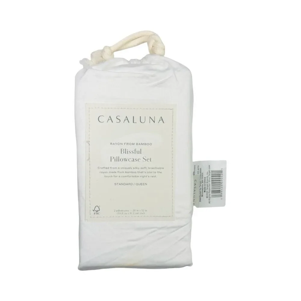 Casaluna Blissful Pillowcases - Set of 2 - Standard / Queen - White - 400 TC
